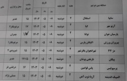 برنامه هفته دوم لیگ برتر جوانان تهران